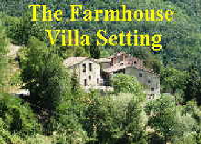 Rural setting of Janilee's Farmhouse Bed and Breakfast, north of Florence,  Italy